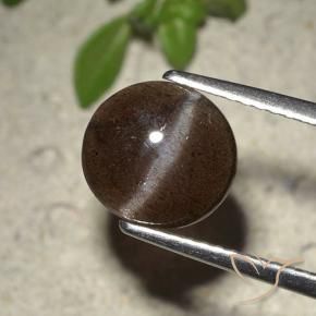 Cat's eye scapolite marrom natural 2,01ct, corte redondo, translúcido