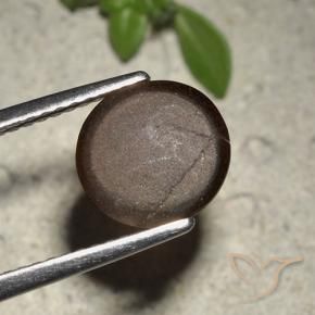 Cat's eye scapolite marrom natural 2,01ct, corte redondo, translúcido