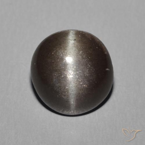 2.28ct Natural preto quente Escapolita Olho de Gato, Redondo, Translúcido