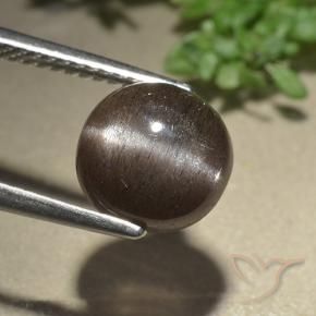 Escapolita Olho de Gato Umber Brown Natural 3.07ct, Corte Redondo, Translúcido