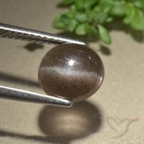 Escapolita Olho de Gato Castanho médio Natural 2.28ct, Redondo, Translúcido