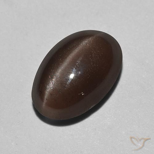 Escapolita Olho de Gato Umber Brown Natural 2.12ct, oval, Translúcido