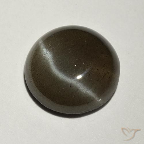 Escapolita Olho de Gato Preto Natural 2.34ct, Redondo, Translúcido
