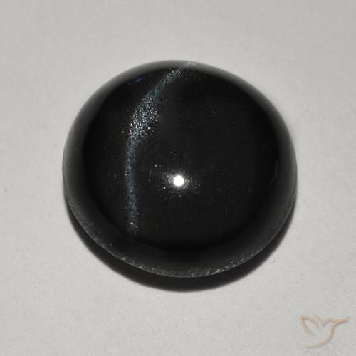 Escapolita Olho de Gato Preto Natural 2.46ct, Redondo, Translúcido