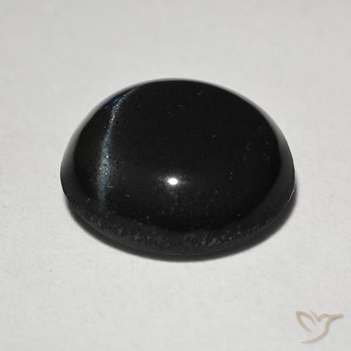 Escapolita Olho de Gato Preto Natural 2.46ct, Redondo, Translúcido