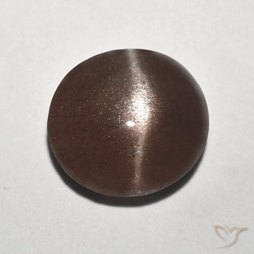 2.92ct Natural Canela Marrom Escapolita Olho de Gato, Redondo, Translúcido