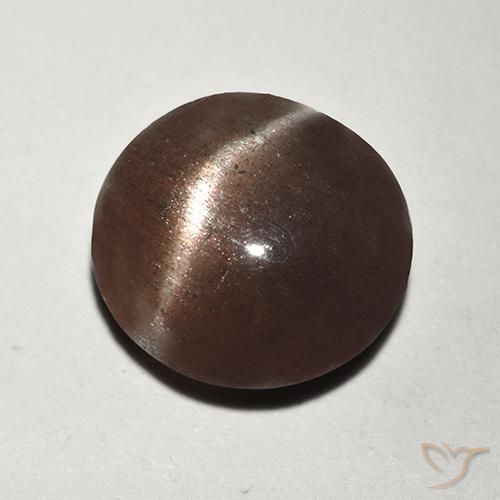 Escapolita Olho de Gato Canela Marrom Natural 2.92ct, Redondo, Translúcido