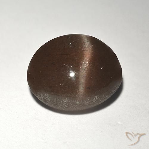 Escapolita Olho de Gato Canela Marrom Natural 2.92ct, Redondo, Translúcido