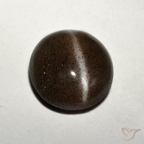Cat's eye scapolite marrom natural 1,50ct, corte redondo, translúcido