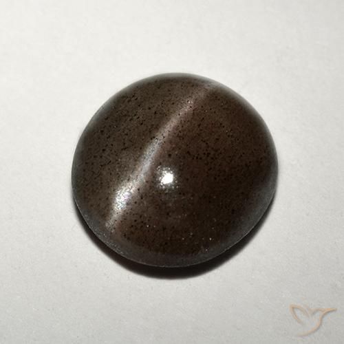 Cat's eye scapolite marrom natural 1,50ct, corte redondo, translúcido