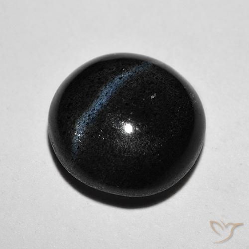 Escapolita Olho de Gato Preto Natural 2.48ct, Redondo, Translúcido