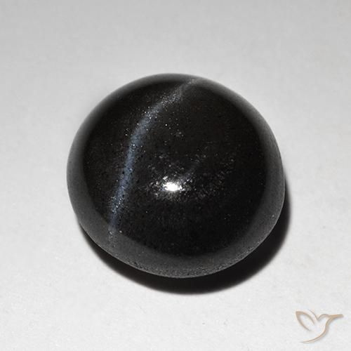 Escapolita Olho de Gato Preto Natural 2.87ct, Redondo, Translúcido