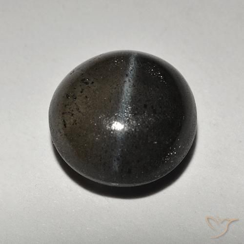2.34ct Natural Preto Escapolita Olho de Gato, Redondo, Translúcido