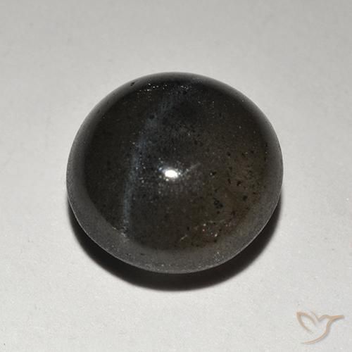 Escapolita Olho de Gato Preto Natural 2.34ct, Redondo, Translúcido