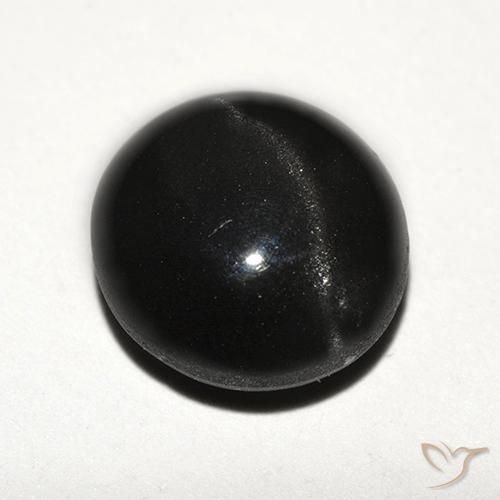 Escapolita Olho de Gato Preto Natural 3.89ct, Redondo, Translúcido