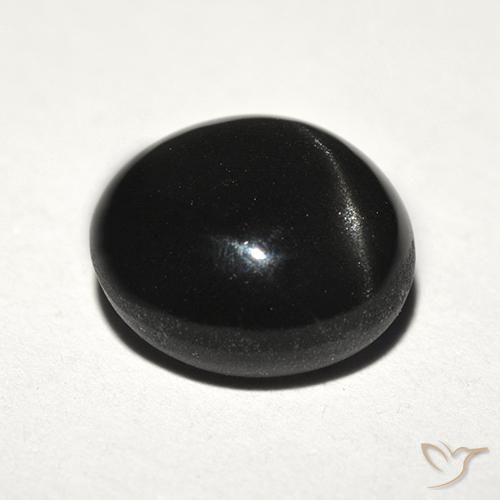 Escapolita Olho de Gato Preto Natural 3.89ct, Redondo, Translúcido