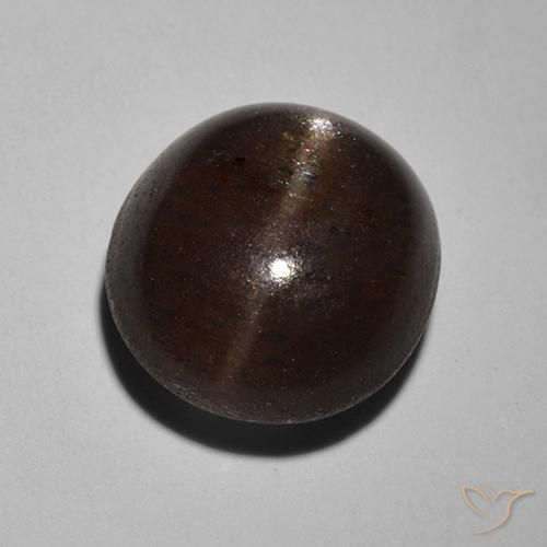 2.89ct Natural Preto Escapolita Olho de Gato, Redondo, Translúcido