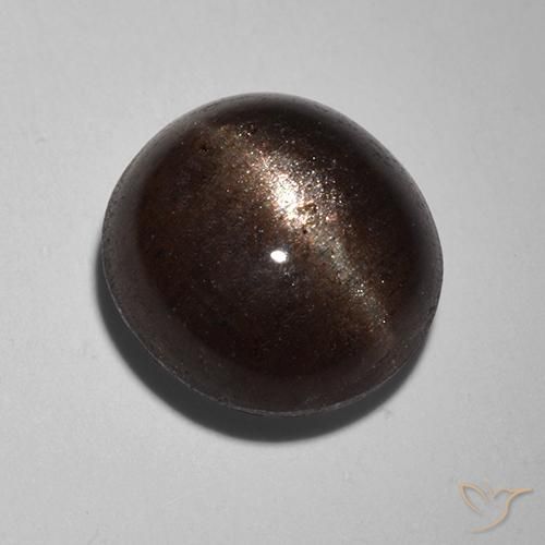 Escapolita Olho de Gato Preto Natural 2.89ct, Redondo, Translúcido