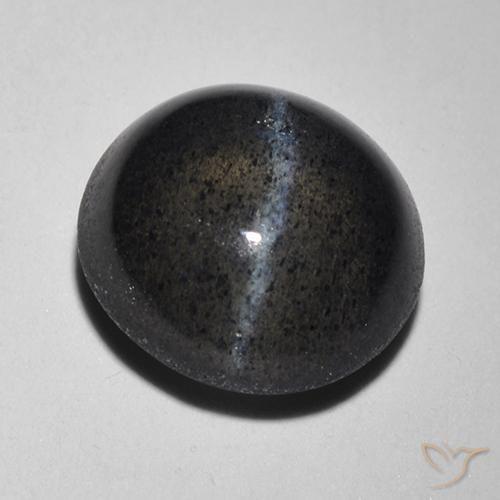 2.05ct Natural Preto Escapolita Olho de Gato, Redondo, Translúcido