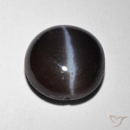 2.29ct Natural Preto Escapolita Olho de Gato, Redondo, Translúcido