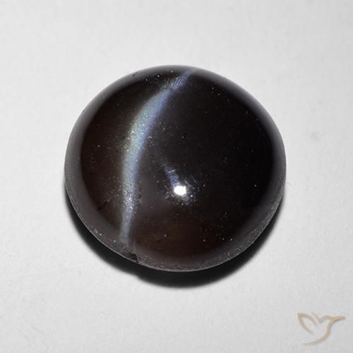 Escapolita Olho de Gato Preto Natural 2.29ct, Redondo, Translúcido