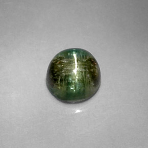 Cat's eye tourmaline verde natural 1,20ct, corte redondo, opaco