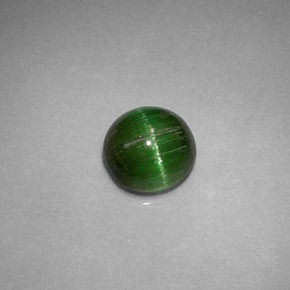 Cat's eye tourmaline verde natural 0,85ct, corte redondo, opaco