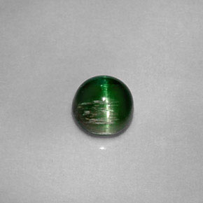 Cat's eye tourmaline verde natural 0,67ct, corte redondo, opaco