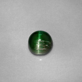 Cat's eye tourmaline verde natural 0,67ct, corte redondo, opaco