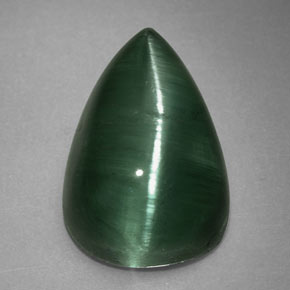 Cat's eye tourmaline verde natural 2,46ct, transparente, transparente/translúcido
