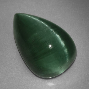 Cat's eye tourmaline verde natural 2,46ct, transparente, transparente/translúcido