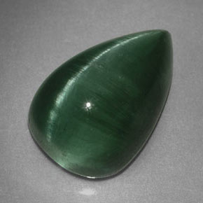 Cat's eye tourmaline verde natural 2,46ct, transparente, transparente/translúcido