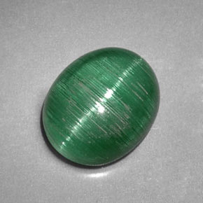 Cat's eye tourmaline verde natural 2,09ct, transparente, transparente/translúcido