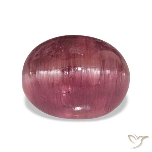 10.64ct Rosa escuro Turmalina Olho de Gato, oval, Translúcido