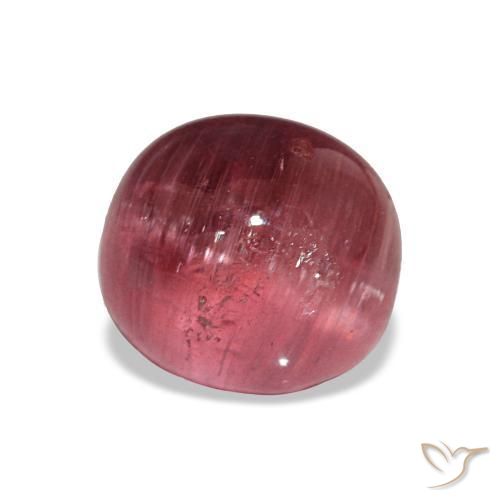 Cat's eye tourmaline rosa natural 7,27ct, corte oval, translúcido