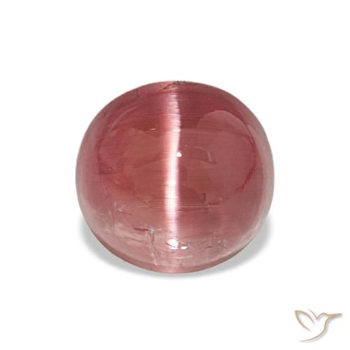 Turmalina Olho de Gato vermelho arroxeado Natural 4.93ct, Corte Oval, Translúcido