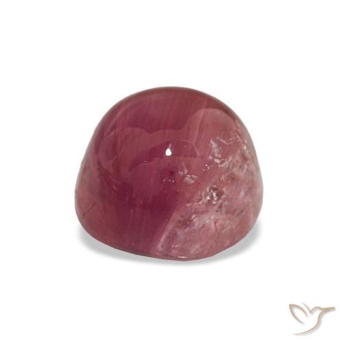 Turmalina Olho de Gato vermelho arroxeado Natural 4.93ct, Corte Oval, Translúcido