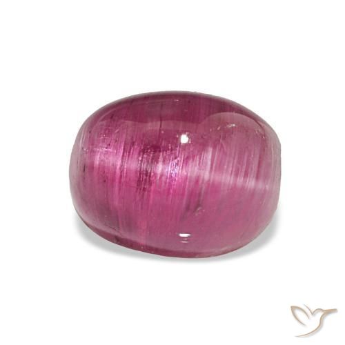 Cat's eye tourmaline roxo natural 1,84ct, corte oval, translúcido