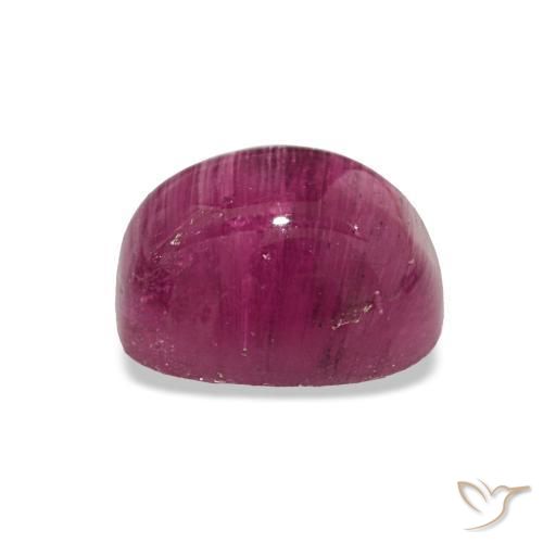 Cat's eye tourmaline roxo natural 1,84ct, corte oval, translúcido