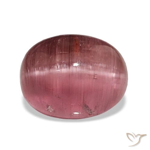 6.47ct rosa avermelhado Turmalina Olho de Gato Pedras Preciosas, oval, Translúcido