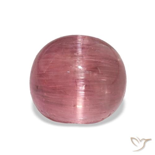 Turmalina Olho de Gato rosa médio Natural 2.64ct, Corte Oval, Translúcido