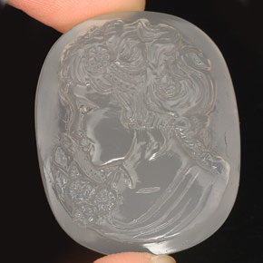 Calcedônia branco natural 64,46ct, transparente, transparente/translúcido