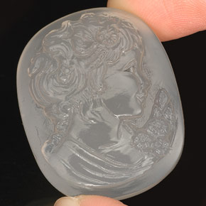 Calcedônia branco natural 64,46ct, transparente, transparente/translúcido
