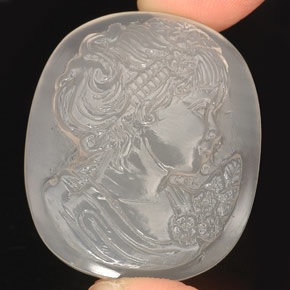 Calcedônia branco natural 64,73ct, transparente, transparente/translúcido