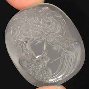 Calcedônia branco natural 64,73ct, transparente, transparente/translúcido