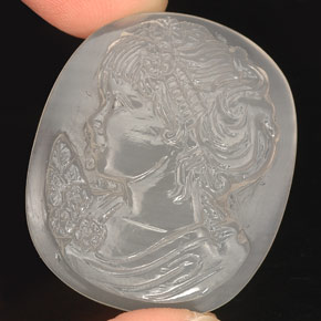 Calcedônia branco natural 64,73ct, transparente, transparente/translúcido