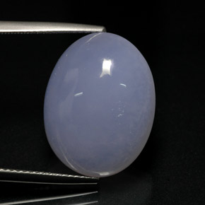 Calcedônia azul natural 16,32ct, corte oval, translúcido