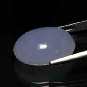 Calcedônia azul natural 16,32ct, corte oval, translúcido
