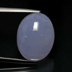 Calcedônia azul natural 15,37ct, corte oval, translúcido