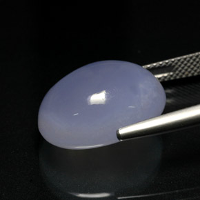 Calcedônia azul natural 15,37ct, corte oval, translúcido